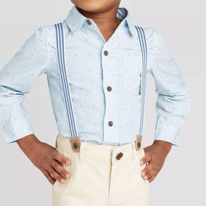 Cat & Jack 3-Piece Suspenders Suit NWT